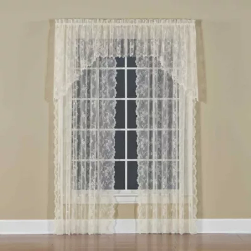Saturday Knight Petite Fleur Rod Pocket Sheer Single Curtain Panel