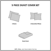 Intelligent Design Khloe Metallic Printed Duvet Cover Set with decorative pillows