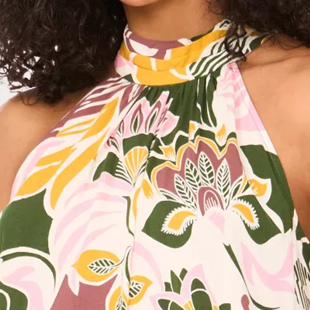 Sam And Jess Womens Sleeveless Floral High-Low Maxi Dress