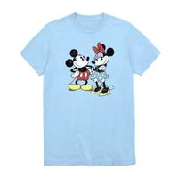Mickey Minnie Retro Mens Crew Neck Short Sleeve Regular Fit Mickey Mouse Minnie Mouse Graphic T-Shirt