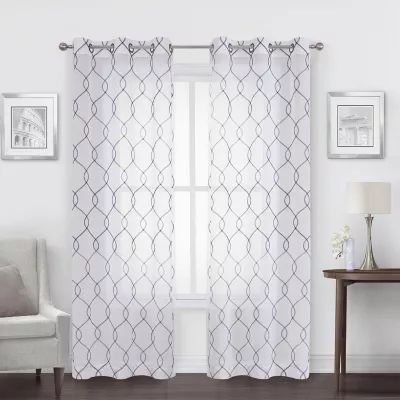 Regal Home Annabelle Grommet Top Sheer Set of 2 Curtain Panel