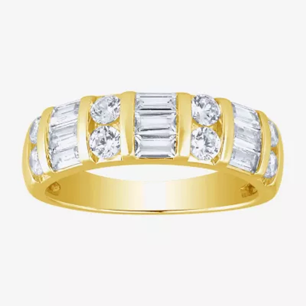 (G / Si2) Womens 21.5MM 1 CT. T.W. Lab Grown White Diamond 10K Gold Anniversary Band