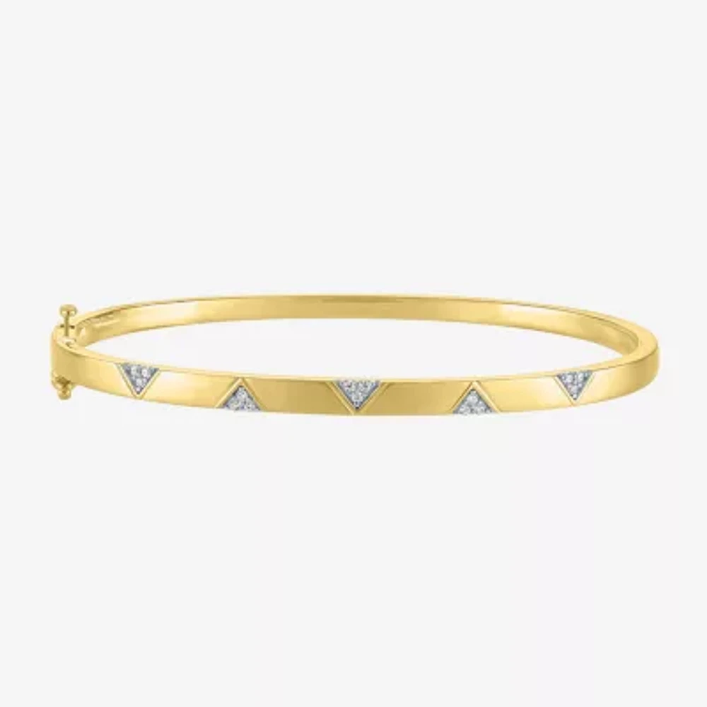 Diamond Addiction (G-H / I1-I2) Womens 1/10 CT. T.W. Lab Grown White Diamond 14K Gold Over Silver Sterling Silver Triangle Bangle Bracelet