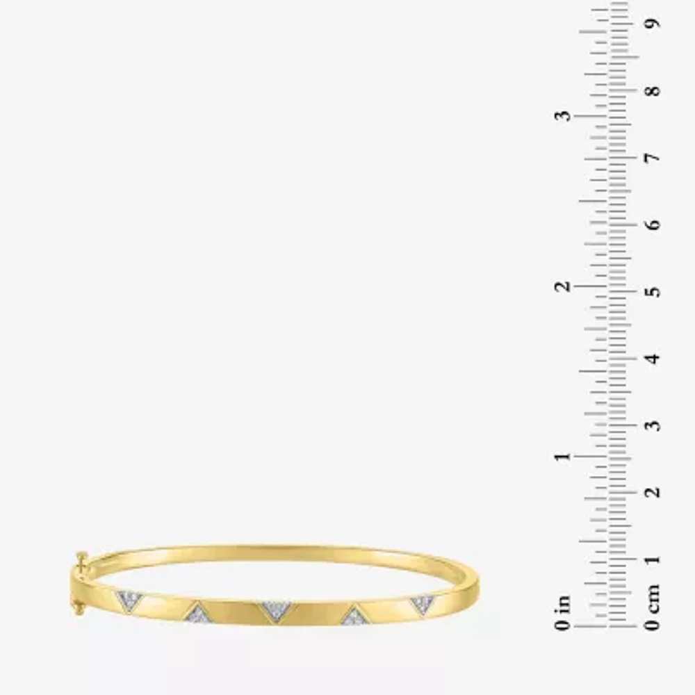 Diamond Addiction (G-H / I1-I2) Womens 1/10 CT. T.W. Lab Grown White Diamond 14K Gold Over Silver Sterling Silver Triangle Bangle Bracelet