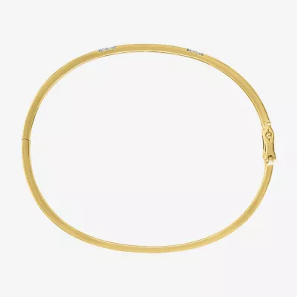 Diamond Addiction (G-H / I1-I2) Womens 1/10 CT. T.W. Lab Grown White Diamond 14K Gold Over Silver Sterling Silver Triangle Bangle Bracelet