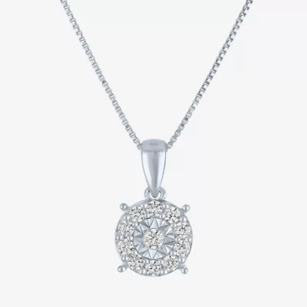 (G-H/ I1-I2) Womens 1/4 CT. T.W. Lab Grown White Diamond Sterling Silver Round 18 Inch Pendant Necklace