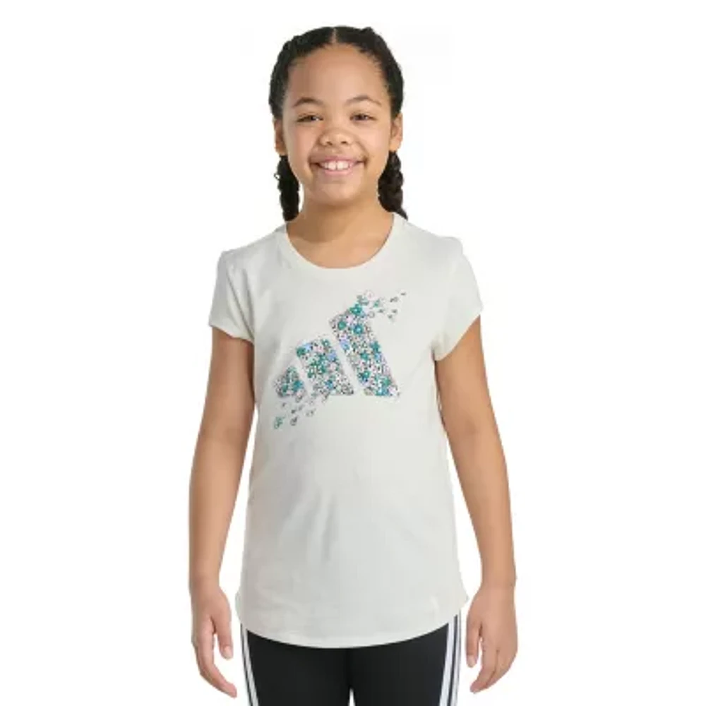 adidas Big Kid Girls Crew Neck Short Sleeve Regular Fit Graphic T-Shirt