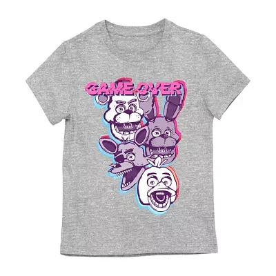 Little & Big Kid Girls Crew Neck Short Sleeve Regular Fit Five Nights at Freddys Graphic T-Shirt