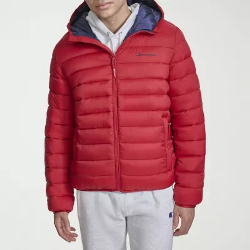 Champion Mens Hooded Water Resistant Midweight Puffer Jacket