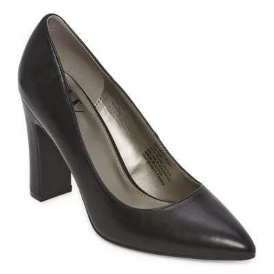 Worthington Womens Zool Pointed Closed Toe Block Heel Pumps