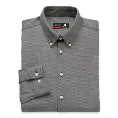 J. Ferrar Mens Slim Fit Easy Care Stretch Fabric Long Sleeve Dress Shirt