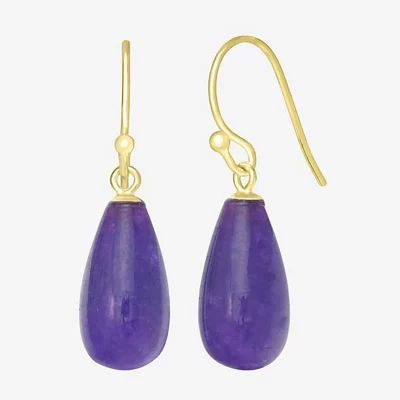 Sparkle Allure 14K Gold Over Brass Drop Earrings