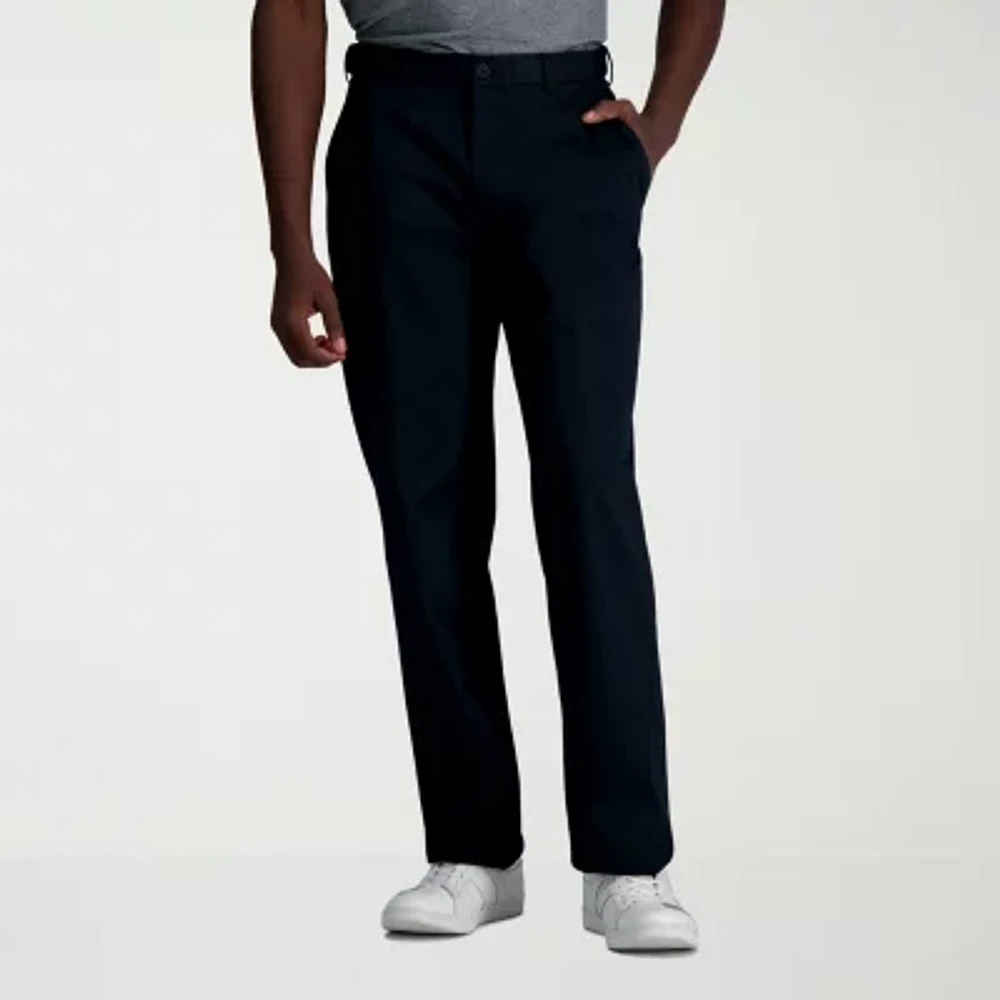 Haggar Wrinkle Free Performance Khaki Mens Straight Classic Fit Flat Front Pant