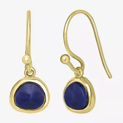 Silver Treasures 14K Gold Over Drop Earrings