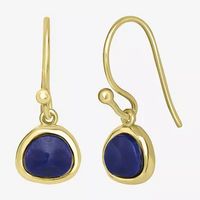 Silver Treasures 14K Gold Over Drop Earrings