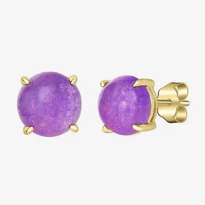 Silver Treasures 14K Gold Over Silver 8mm Round Stud Earrings