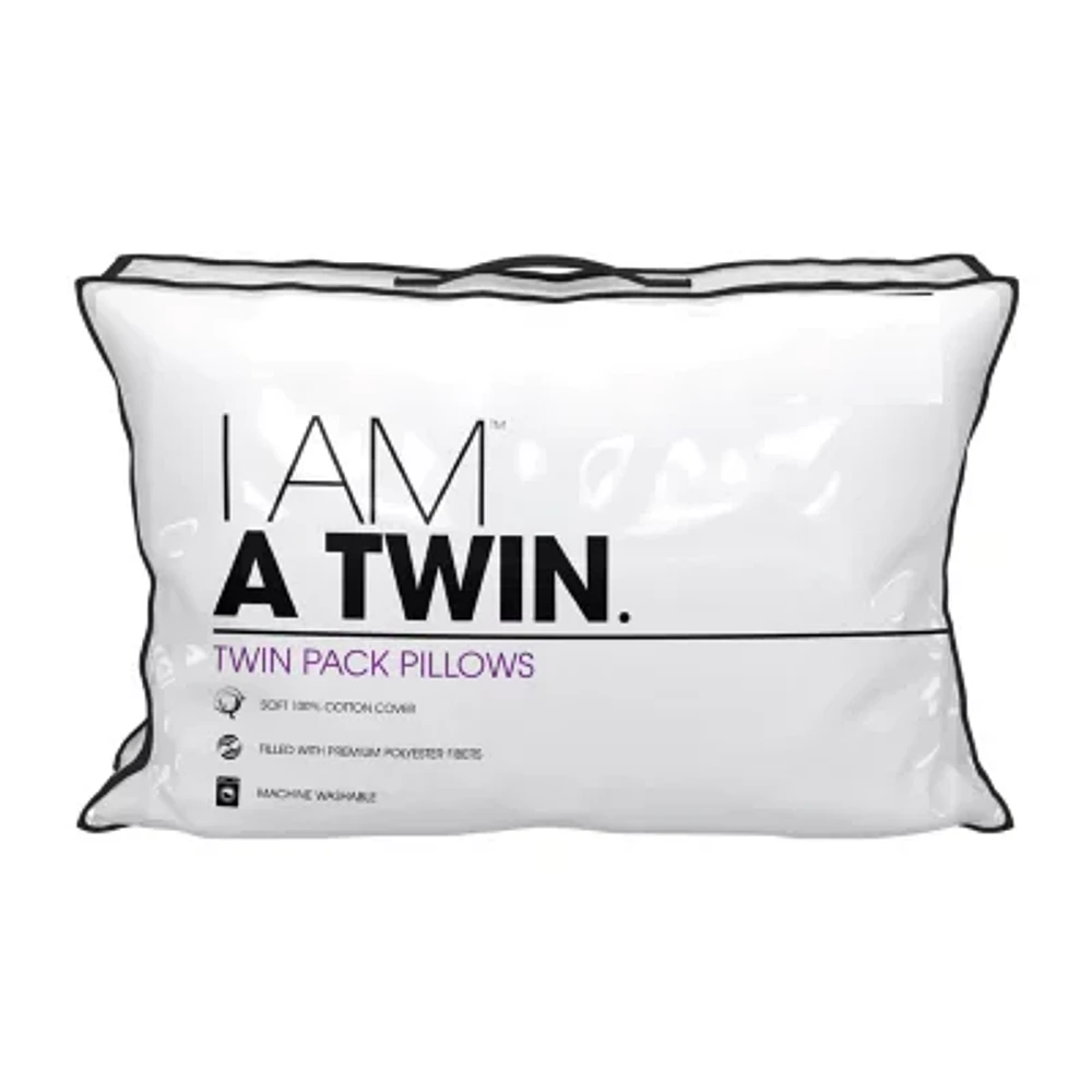 I Am Down Alternative 2-Pack Extra Firm Density Bed Pillow