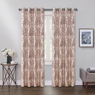 Max Blackout Mystique Print Grommet Top 100% Single Curtain Panel