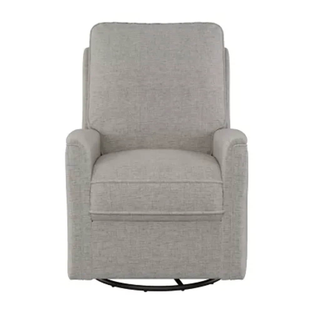 Corliving Jasmine Swivel Curved Slope-Arm Recliner