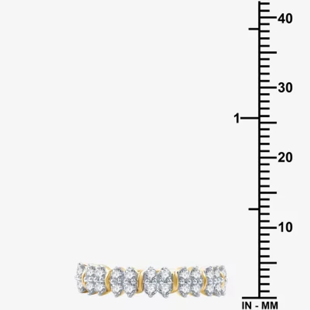 Womens 1/2 CT. T.W. Lab Grown White Diamond 14K Gold Over Silver Sterling Band