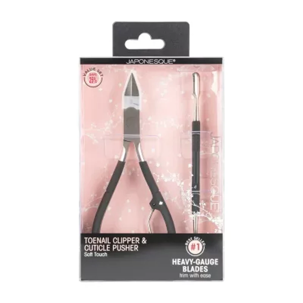 Japonesque Toenail Clipper & Cuticle Pusher Soft Touch Manicure Kit