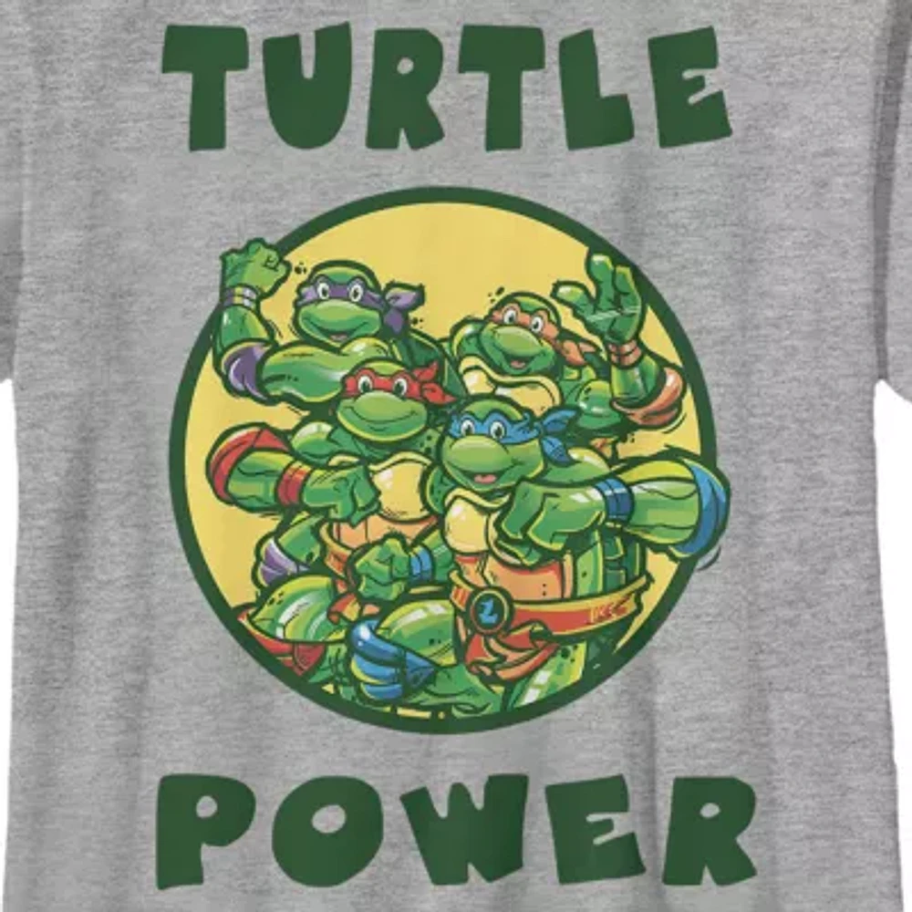 Little & Big Kid Boys Crew Neck Short Sleeve Regular Fit Teenage Mutant Ninja Turtles Graphic T-Shirt