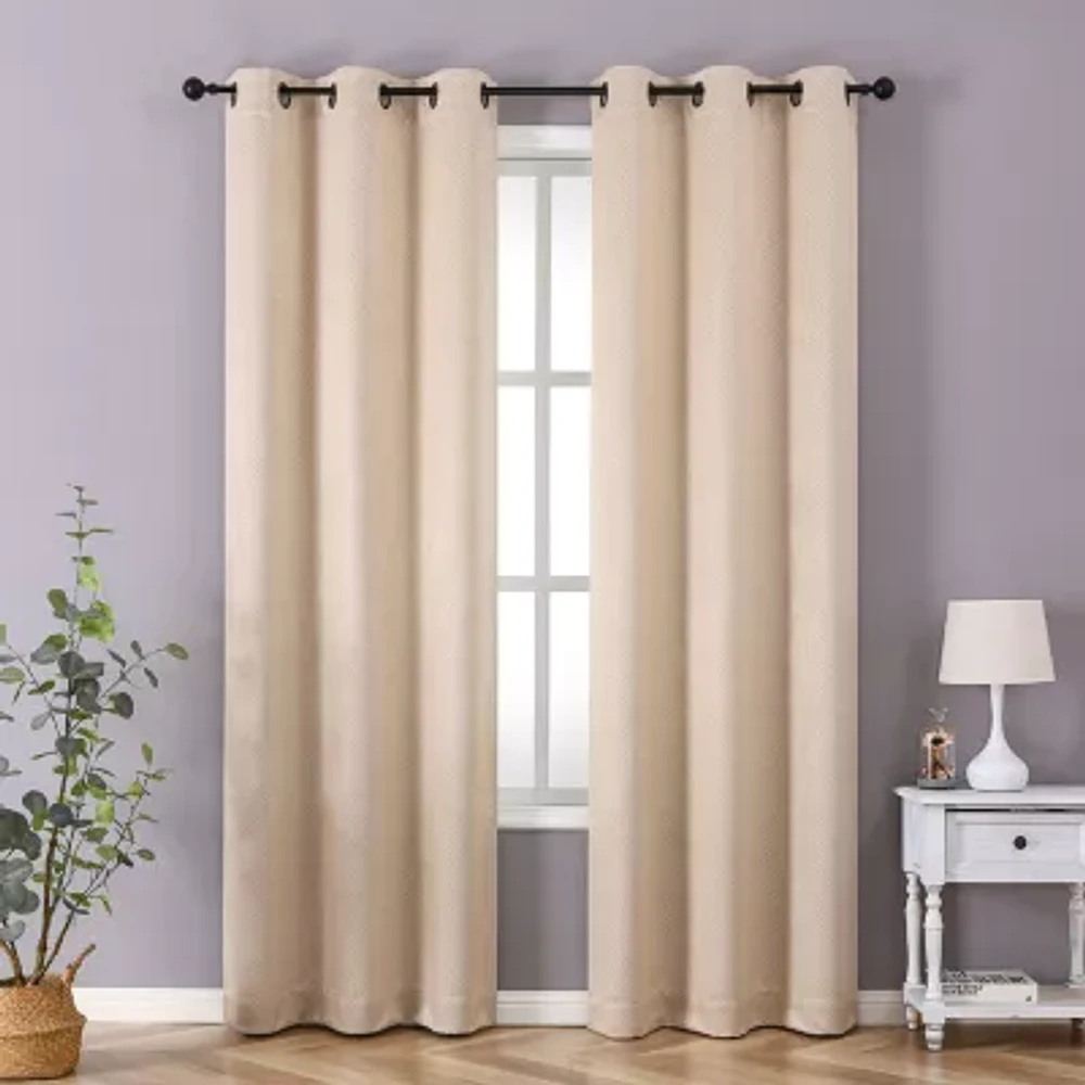 Regal Home Aviva Grommet Top Energy Saving Embossed Blackout Set of 2 Curtain Panel