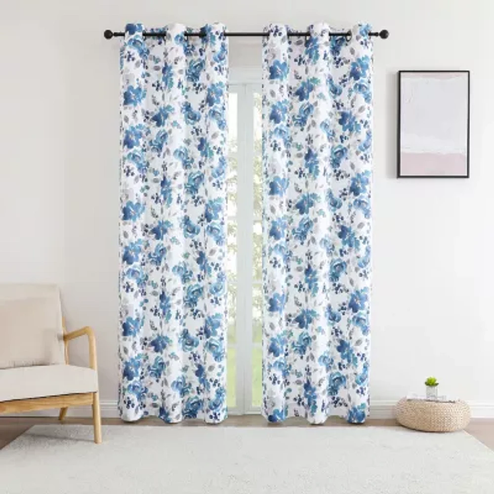 Regal Home Oliver Printed Grommet Top Energy Saving Blackout Set of 2 Curtain Panel