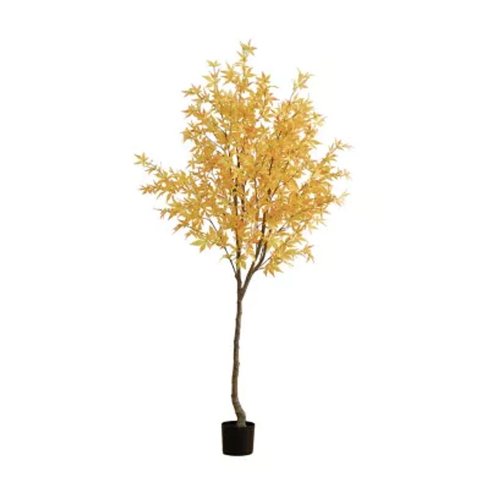 Nearly Natural 7ft Yellow Autumn Maple Artificial Tree