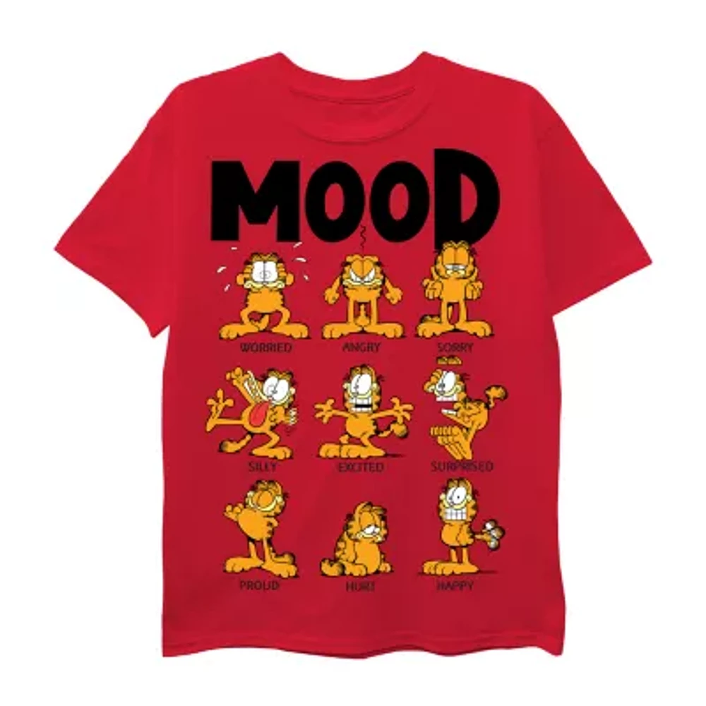 Little Boys Crew Neck Short Sleeve Regular Fit Garfield Graphic T-Shirt