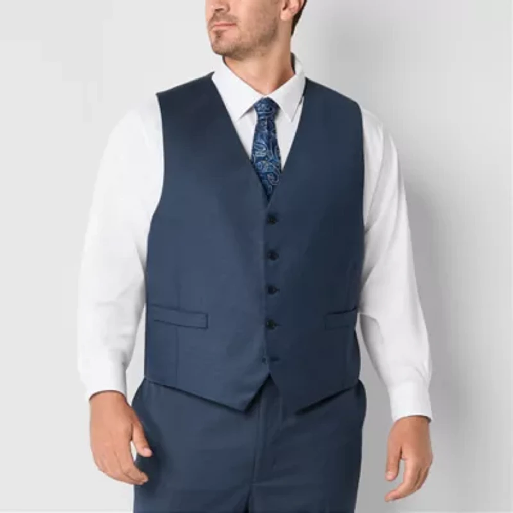 Shaquille O'Neal XLG Mens Big and Tall Stretch Fabric Regular Fit Suit Vest