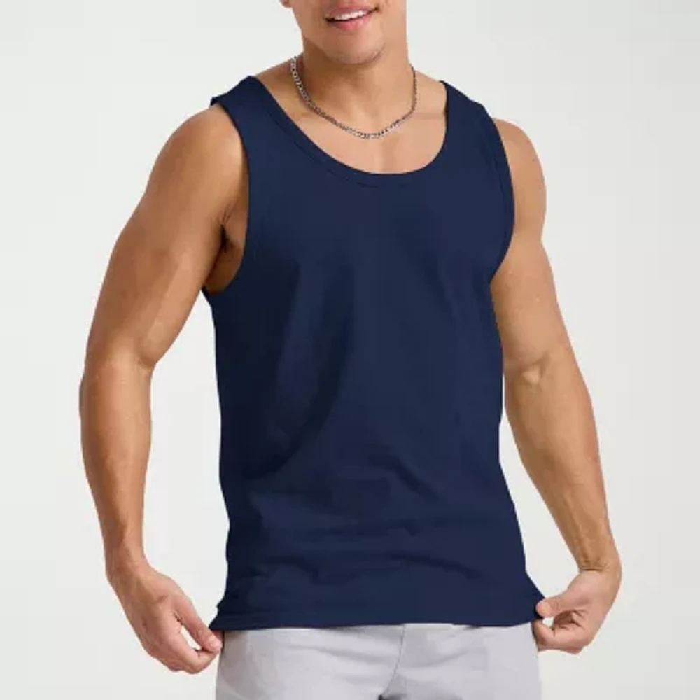 Hanes Mens Round Neck Sleeveless Active Tank Top