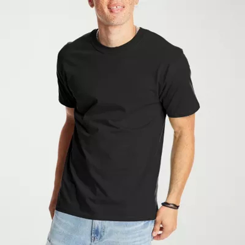 Hanes Jersey Mens Crew Neck Short Sleeve Active T-Shirt
