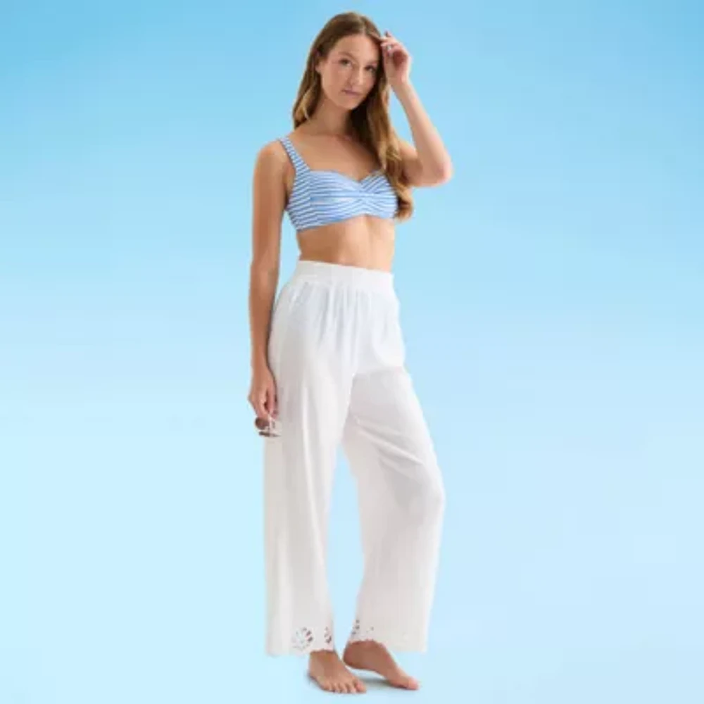 Liz Claiborne Womens Breathable Pants Swimsuit Cover-Up