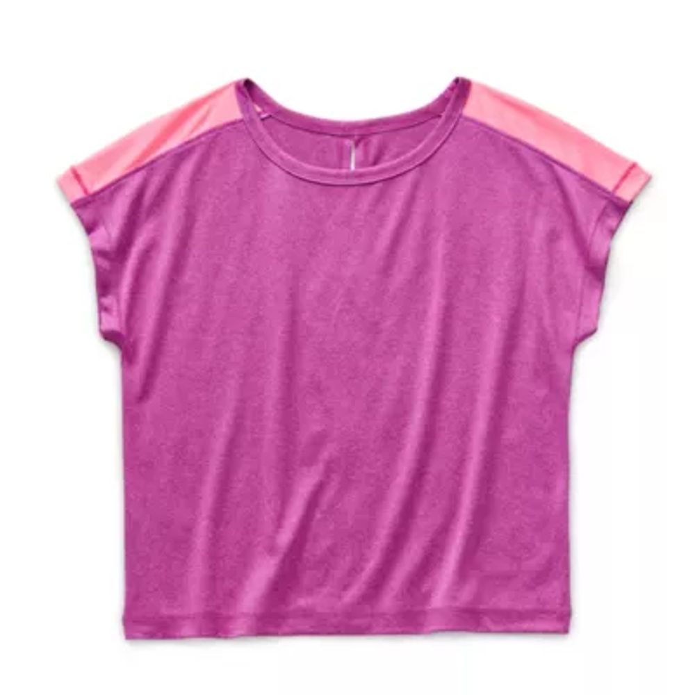 Xersion Little & Big Girls Crew Neck Short Sleeve T-Shirt