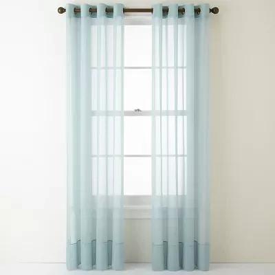 Home Expressions Lisette Grommet Top Sheer Single Curtain Panel