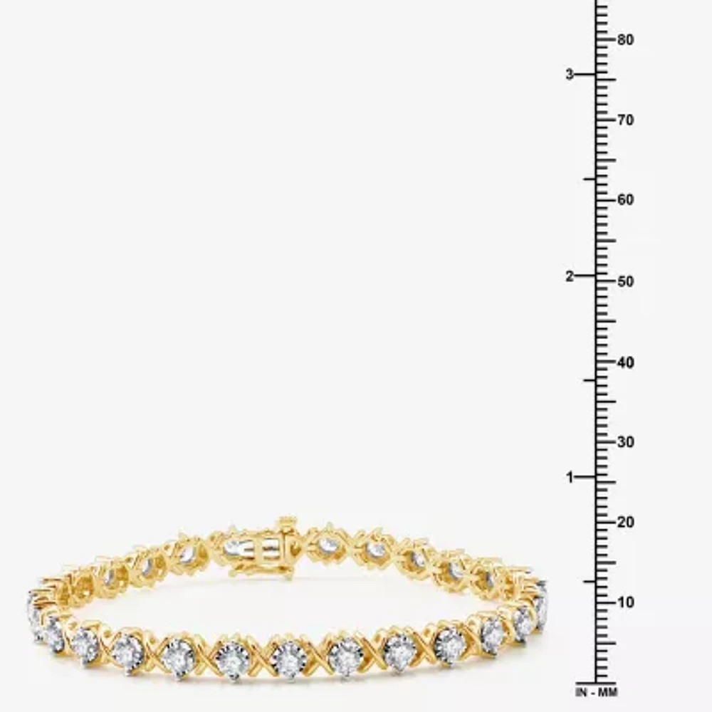 H-I / Si2-I1) Womens 4 CT. T.W. Lab Grown White Diamond 10K Gold 7.5 Inch Tennis Bracelet