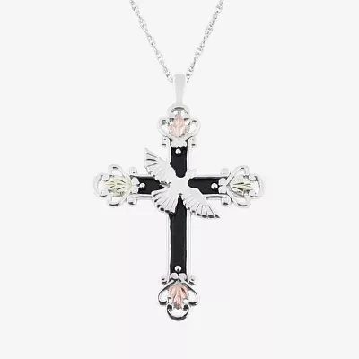 Womens Sterling Silver Cross 18 Inch Pendant Necklace