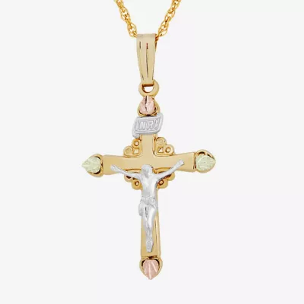 Crucifix Womens Sterling Silver Cross 18 Inch Pendant Necklace