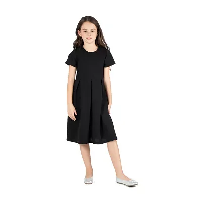 24sevenkid Big Kid Girls Short Sleeve Fit + Flare Dress