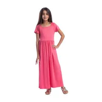 24sevenkid Big Kid Girls Short Sleeve Maxi Dress