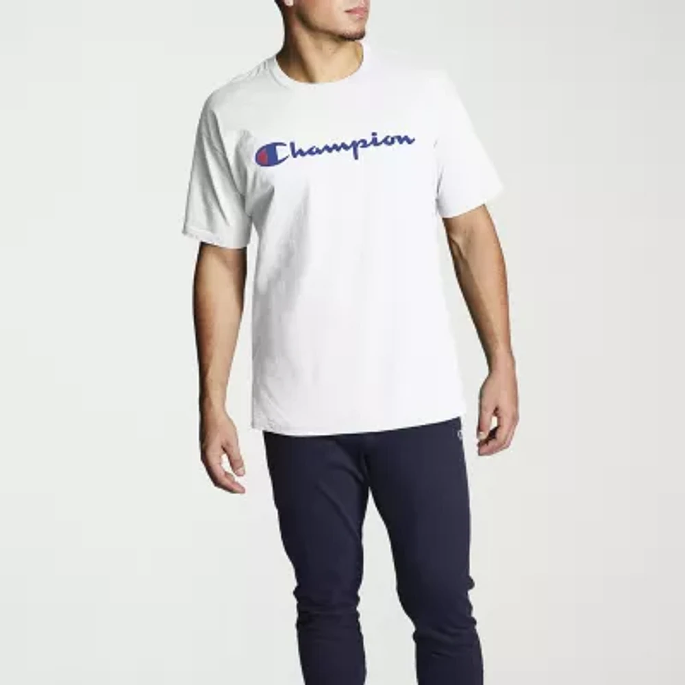 Champion Graphic Jersey Mens Crew Neck Short Sleeve Stretch Fabric Active T-Shirt