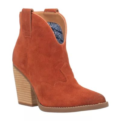 Dingo Womens Flannie Block Heel Booties