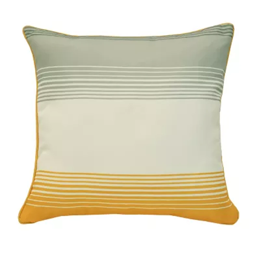 Outdoor Dècor Sunny Citrus Striped Print Square Throw Pillow