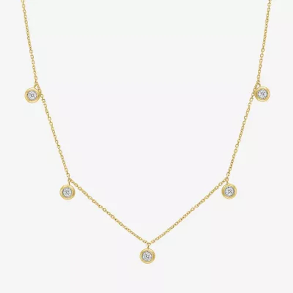 (G-H / I1-I2) Womens 1/6 CT. T.W. Lab Grown White Diamond 10K Gold 16 Inch Pendant Necklace