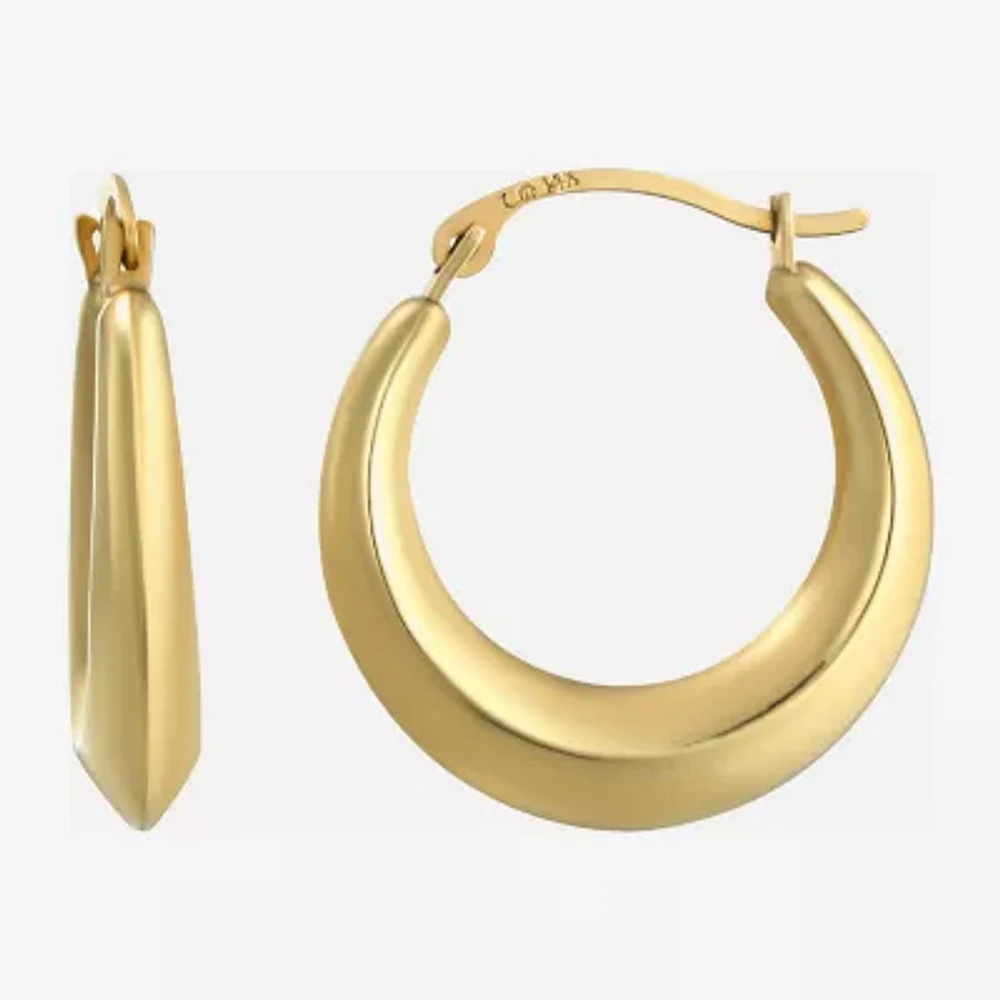 Womens 14K Gold 17mm Round Hoop Earrings