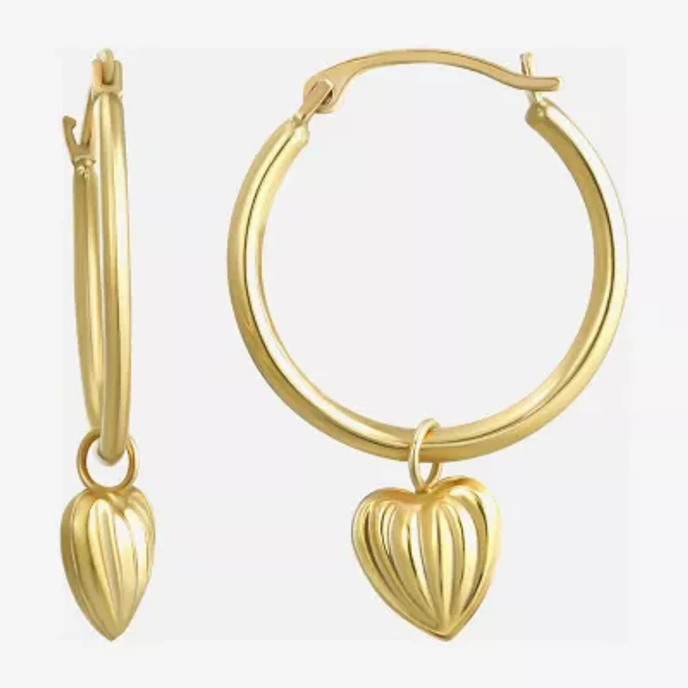 Womens 14K Gold 30mm Round Hoop Earrings