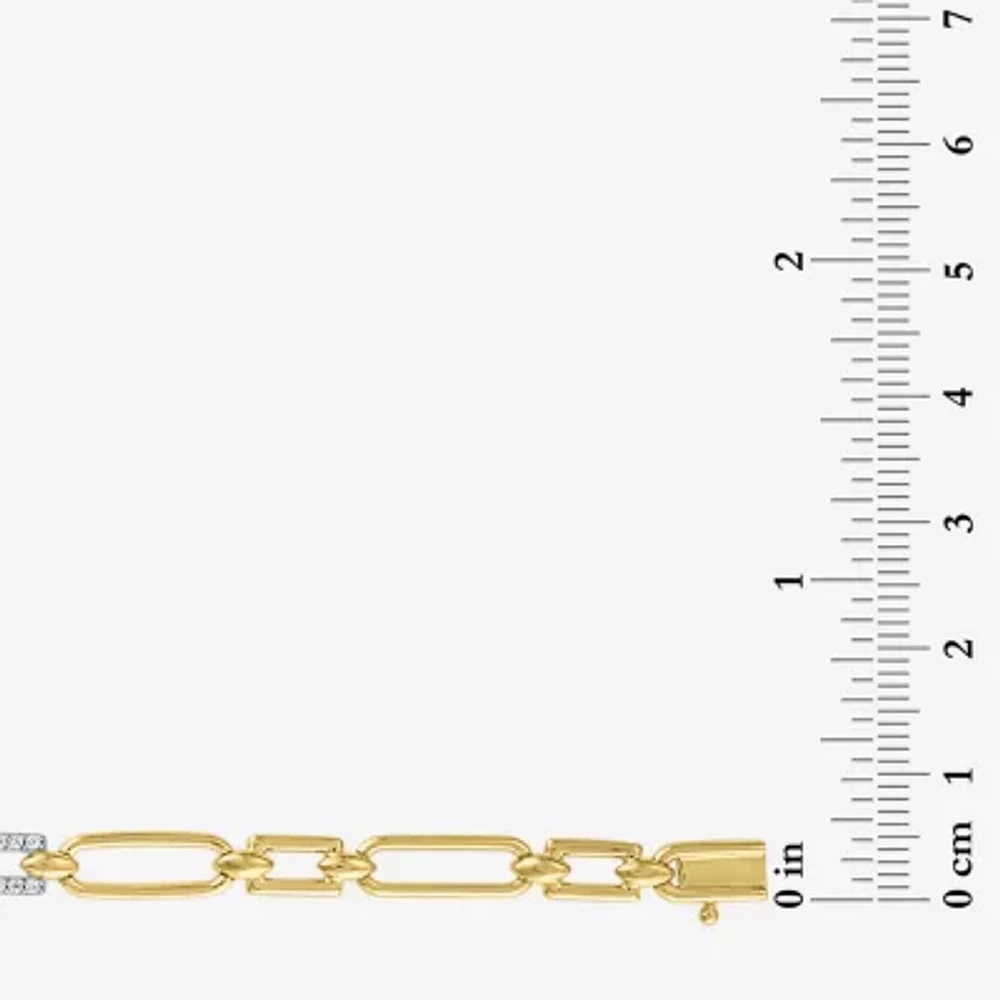 Diamond Addiction (G-H / I1-I2) Womens 14K Gold Over Silver 7.5 Inch Link Bracelet