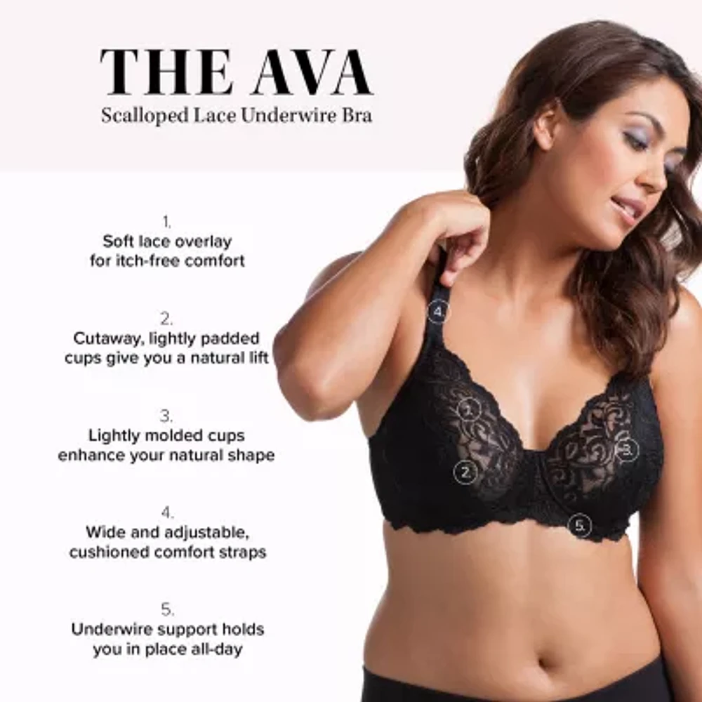 Leading Lady® Scalloped Lace Underwire Full Figure Bra- 5044