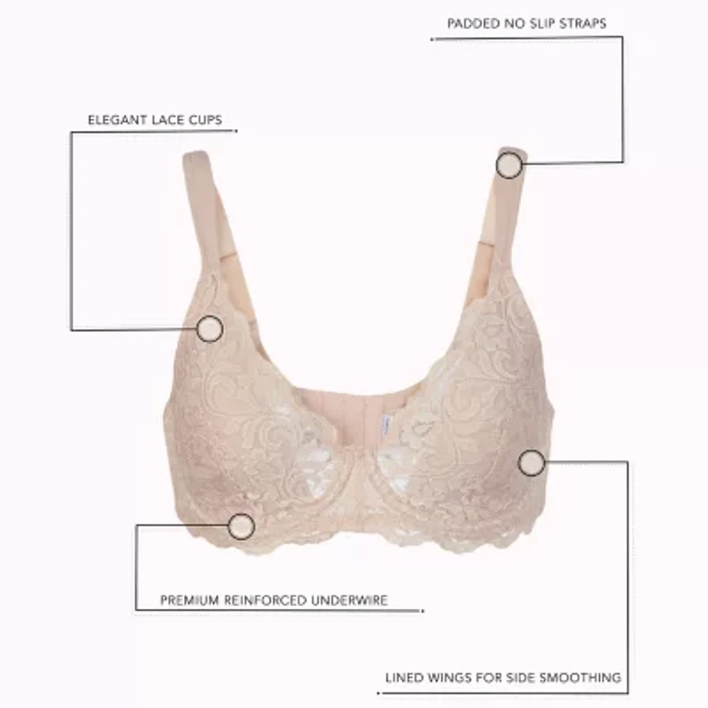 Leading Lady® Scalloped Lace Underwire Full Figure Bra- 5044